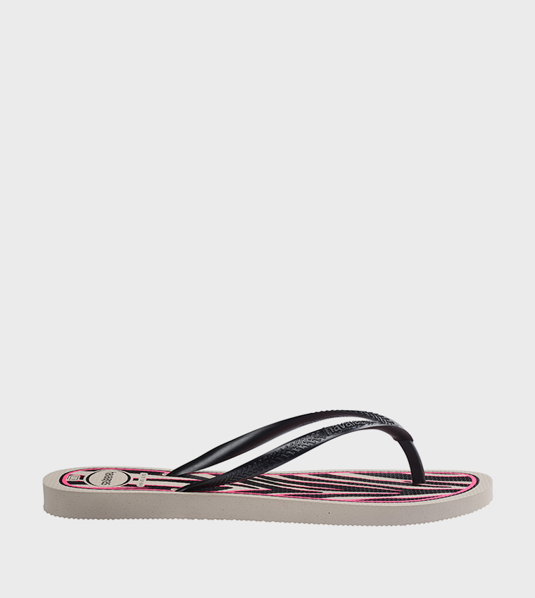 Slim Animals Printed Thong-Strap Flip-Flops