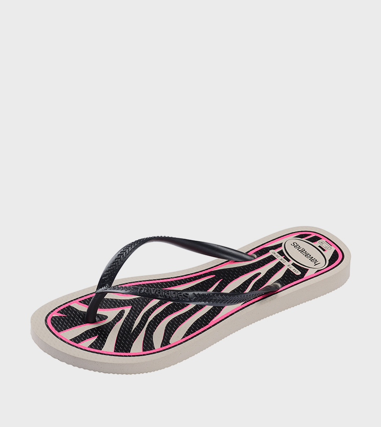 Slim Animals Printed Thong-Strap Flip-Flops