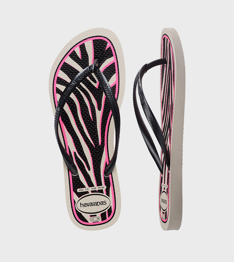 Slim Animals Printed Thong-Strap Flip-Flops