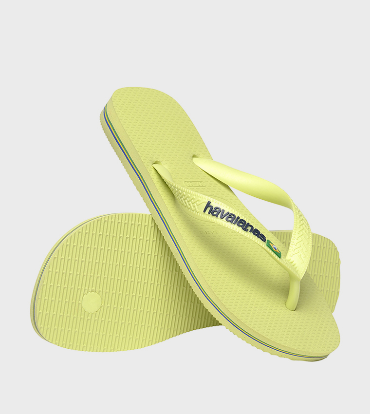 Brazil Logo Detail Thong-Strap Flip-Flops