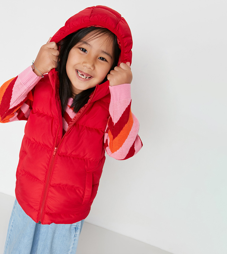 Girls red outlet puffer vest