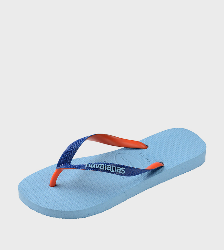 Textured Thong-Strap Flip-Flops