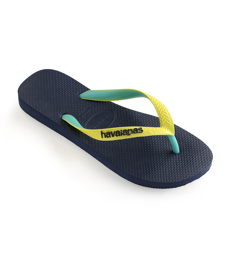 Logo Details Greek Key Pattern Strap Flip Flops - Yellow