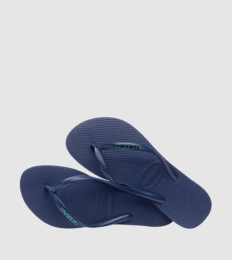 Slim Logo Metallic Flip Flops