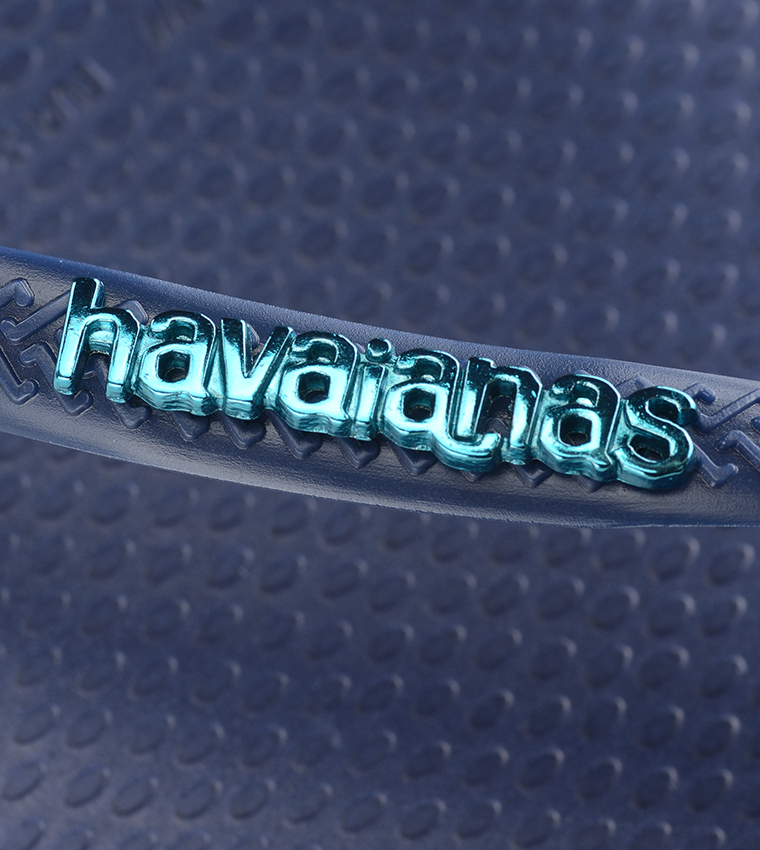Slim Logo Metallic Flip Flops