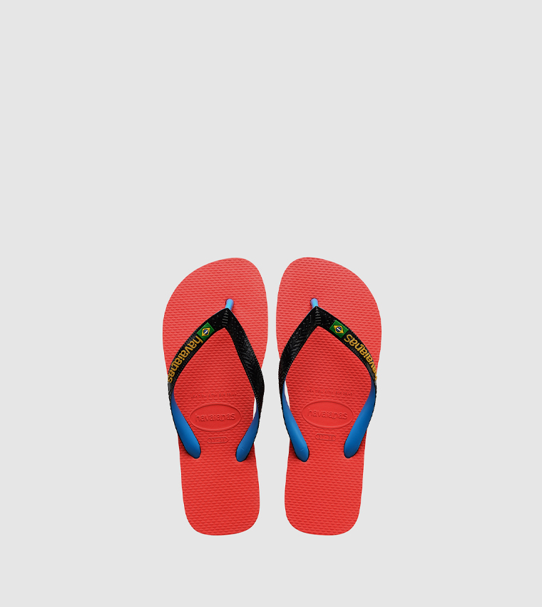 Brasil Logo Detail Textured Flip-Flops