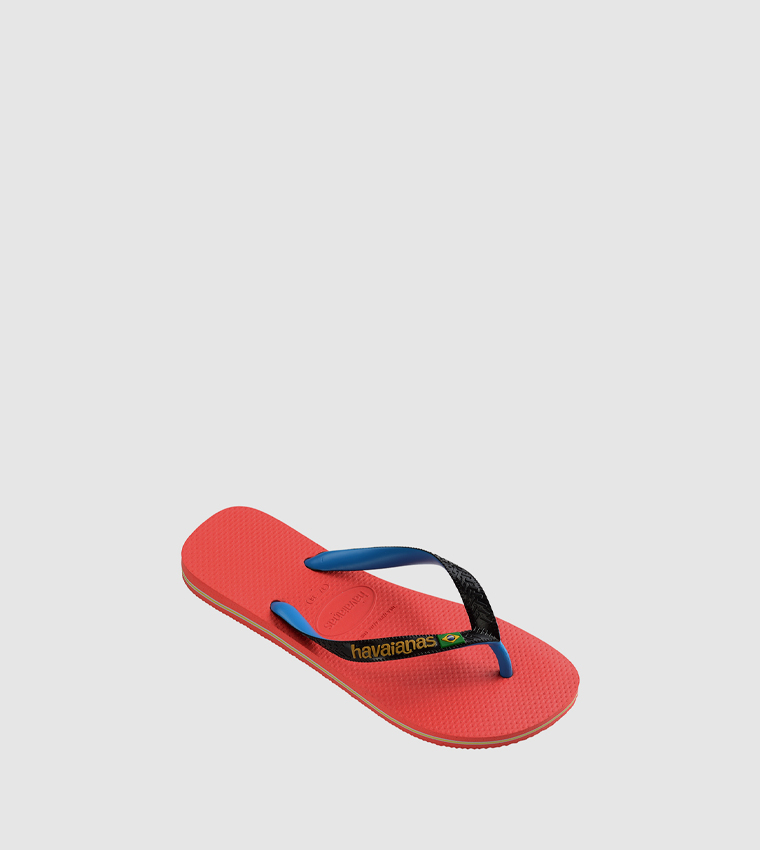 Brasil Logo Detail Textured Flip-Flops