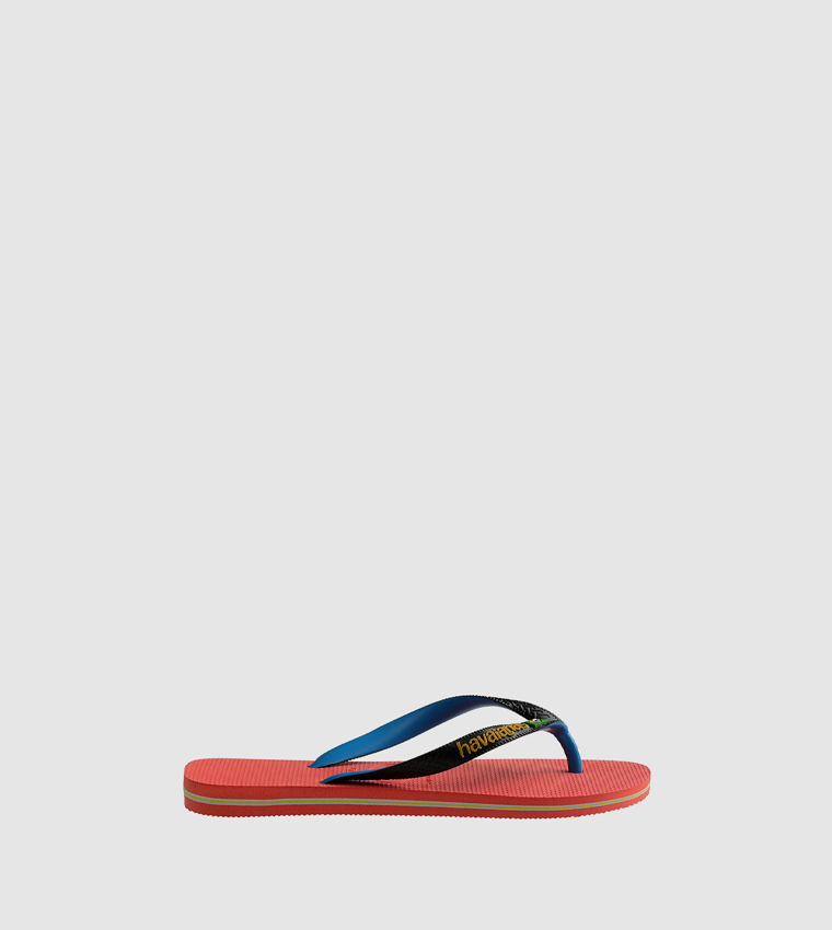 Brasil Logo Detail Textured Flip-Flops