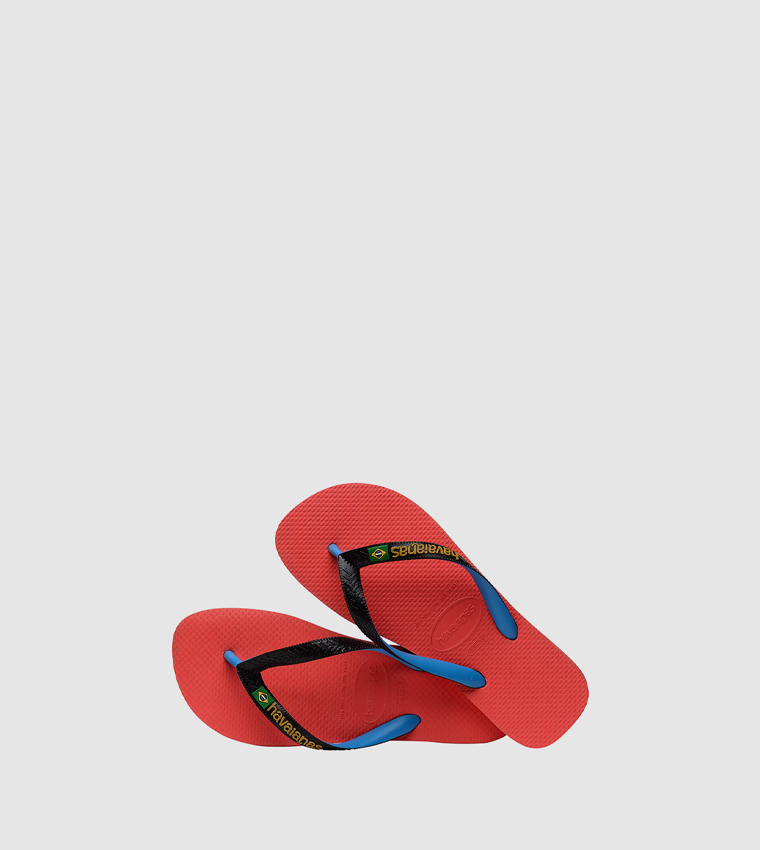 Brasil Logo Detail Textured Flip-Flops