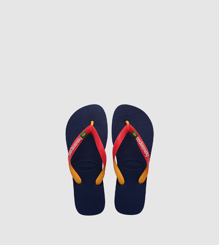Brasil Logo Detail Textured Flip-Flops