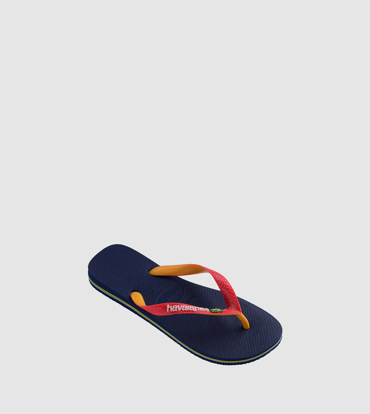 Brasil Logo Detail Textured Flip-Flops