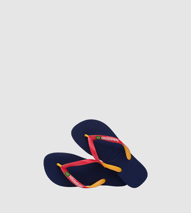 Brasil Logo Detail Textured Flip-Flops