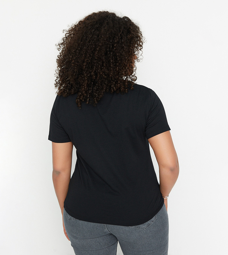 Cutout Detailed Knitted T-Shirt