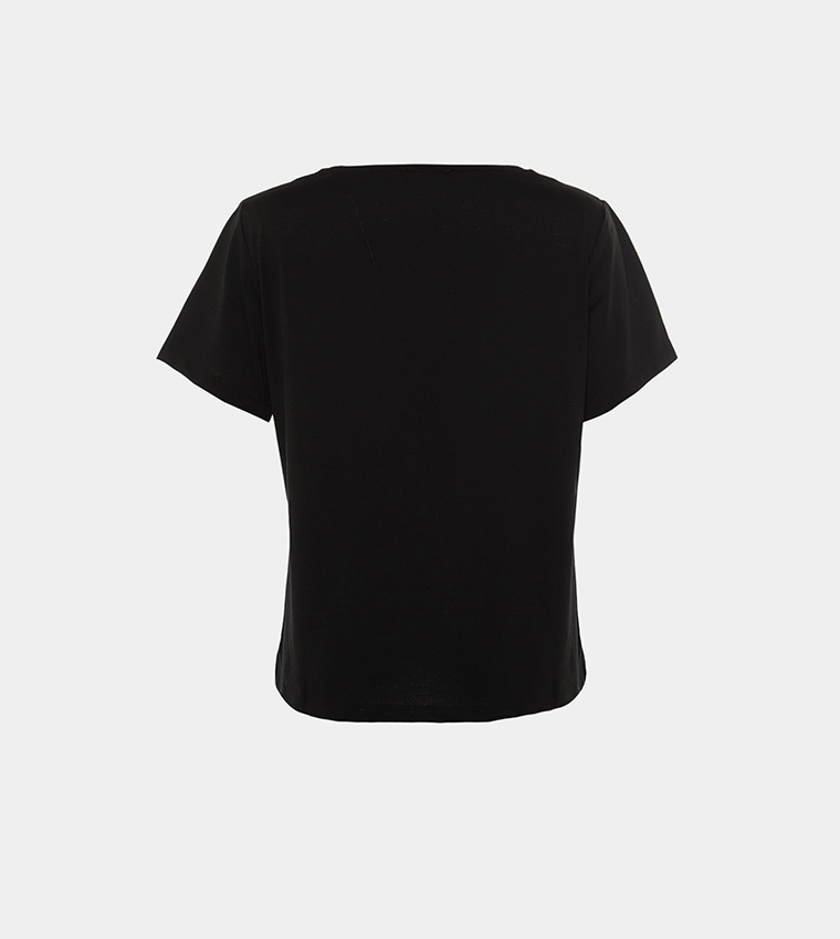 Cutout Detailed Knitted T-Shirt