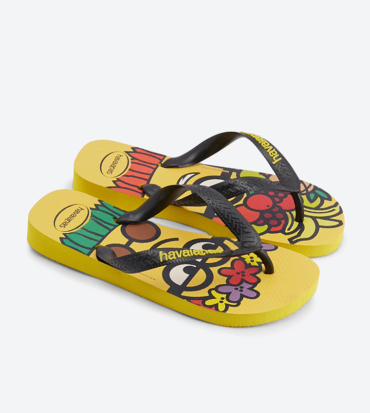 Buy Havaianas Round Toe Minions Printed Flip Flops Yellow In Yellow ...