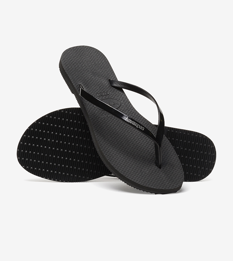 Buy Havaianas Metallic Flip Flops In Black 6thStreet Qatar