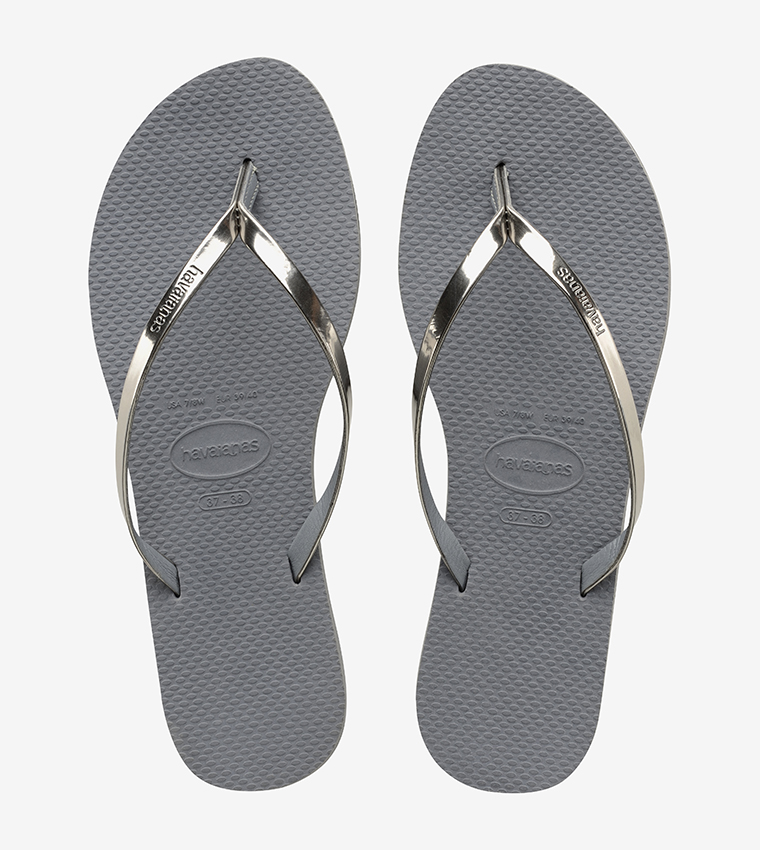You Metallic Flip Flops
