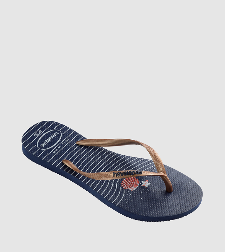 Buy Havaianas Slim Nautical Flip Flops In Blue 6thStreet Bahrain