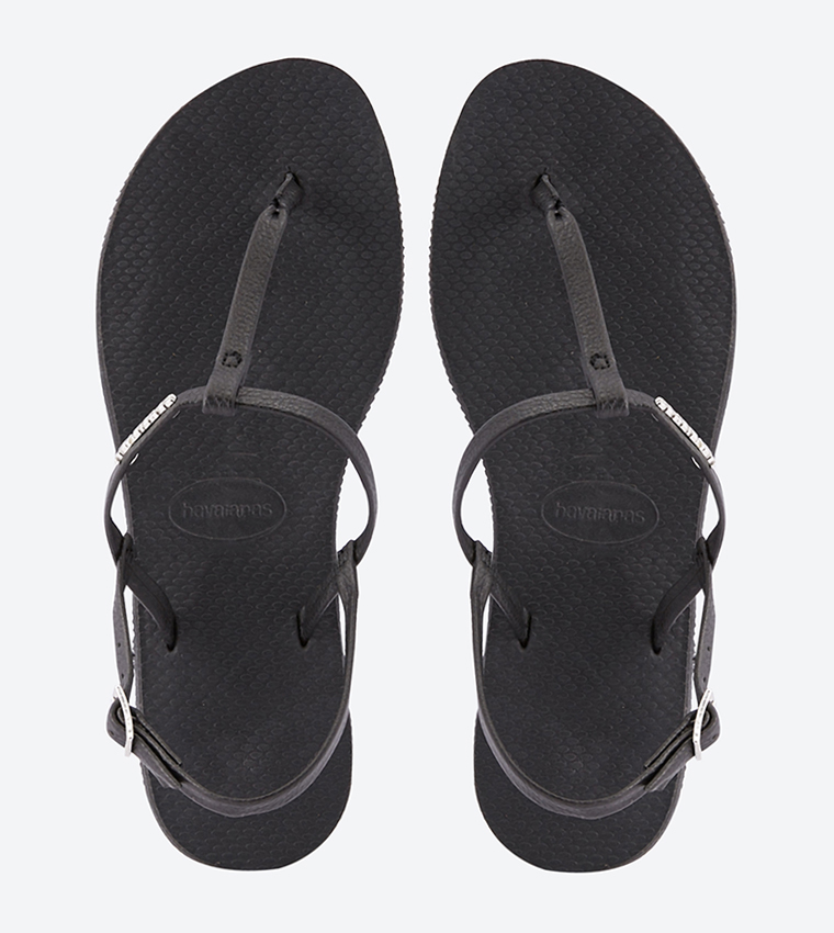 Buy Havaianas T Strap Slingback Buckle Closure Sandals Black In