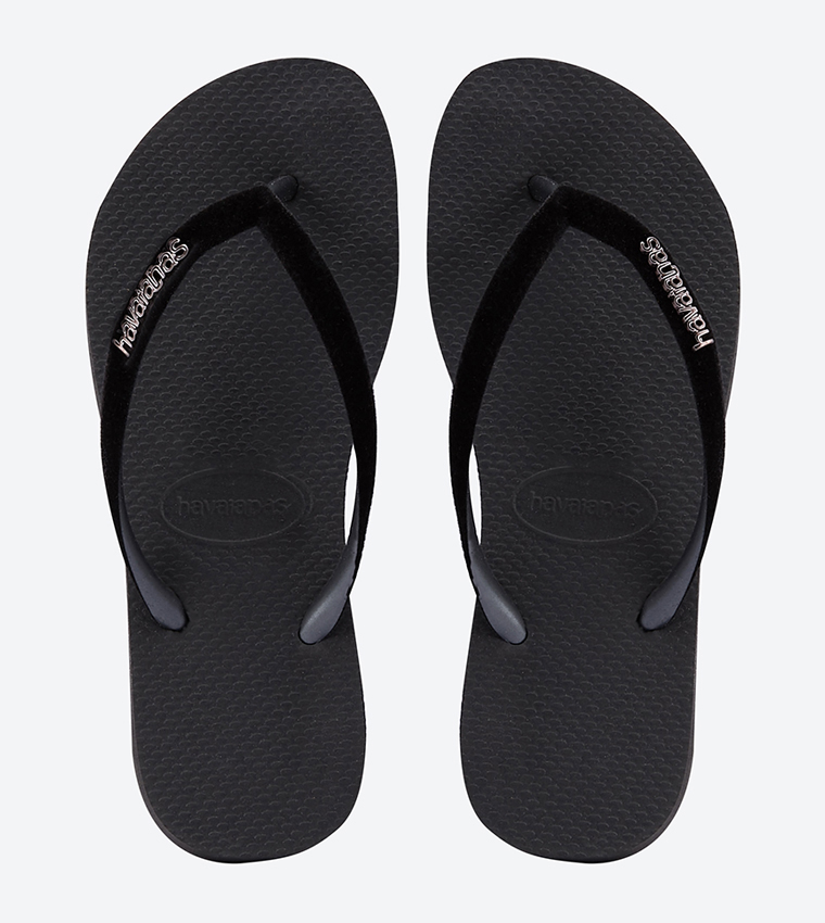 Womens slim black online havaianas