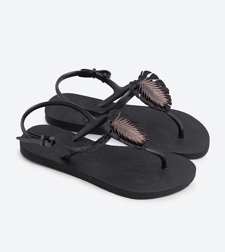 Buy Havaianas Freedom Metal Pin Round Toe Sandals Black In Black 6thStreet Qatar