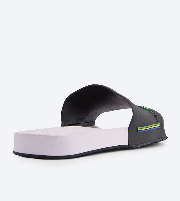 Printed Open Toe Brasil Slides