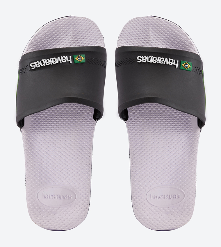 Printed Open Toe Brasil Slides