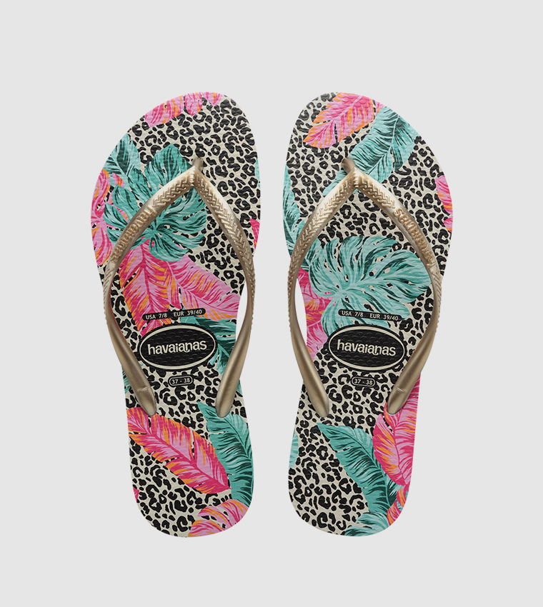 Havaianas floral cheap flip flops