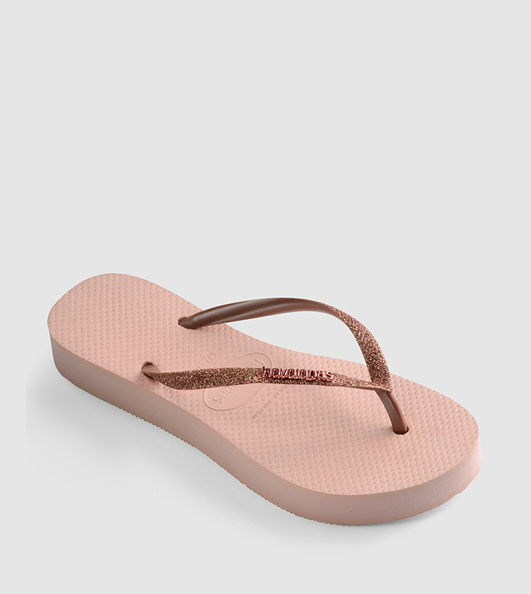 Buy Havaianas Slim Flatform Glitter Flip Flops In Red 6thStreet UAE