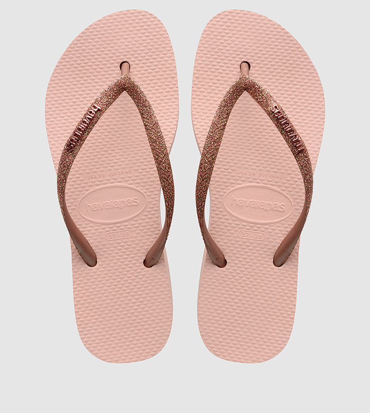 Buy Havaianas Slim Flatform Glitter Flip Flops In Red 6thStreet UAE