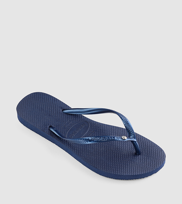 Buy Havaianas Slim Crystal Sw Ii Flip Flops In Blue 6thStreet