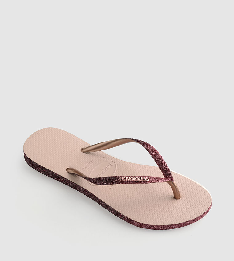 red havaianas slim flip flops