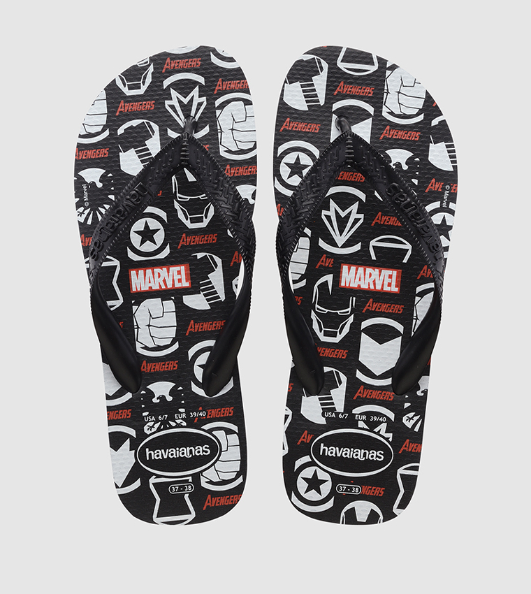 Buy Havaianas Top Marvel Logomania Flip Flops In Black 6thStreet UAE