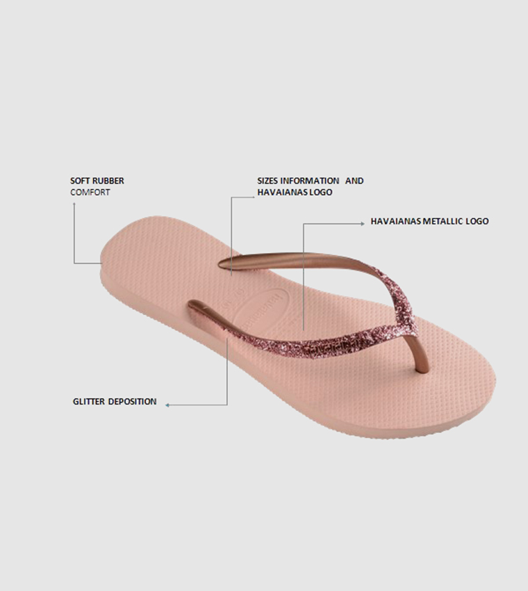 Buy Havaianas Slim Glitter Ii Mini Me Flip Flops In Pink