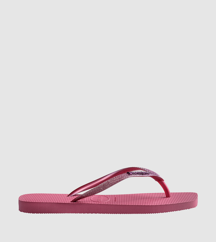 Slim Square Toe Glitter Flip-Flops