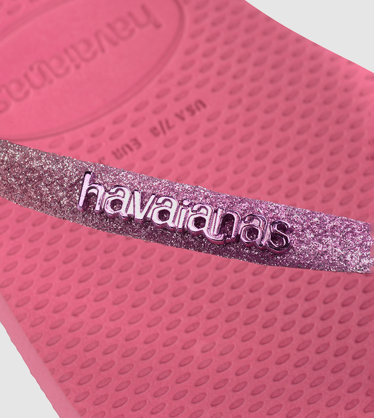 Slim Square Toe Glitter Flip-Flops