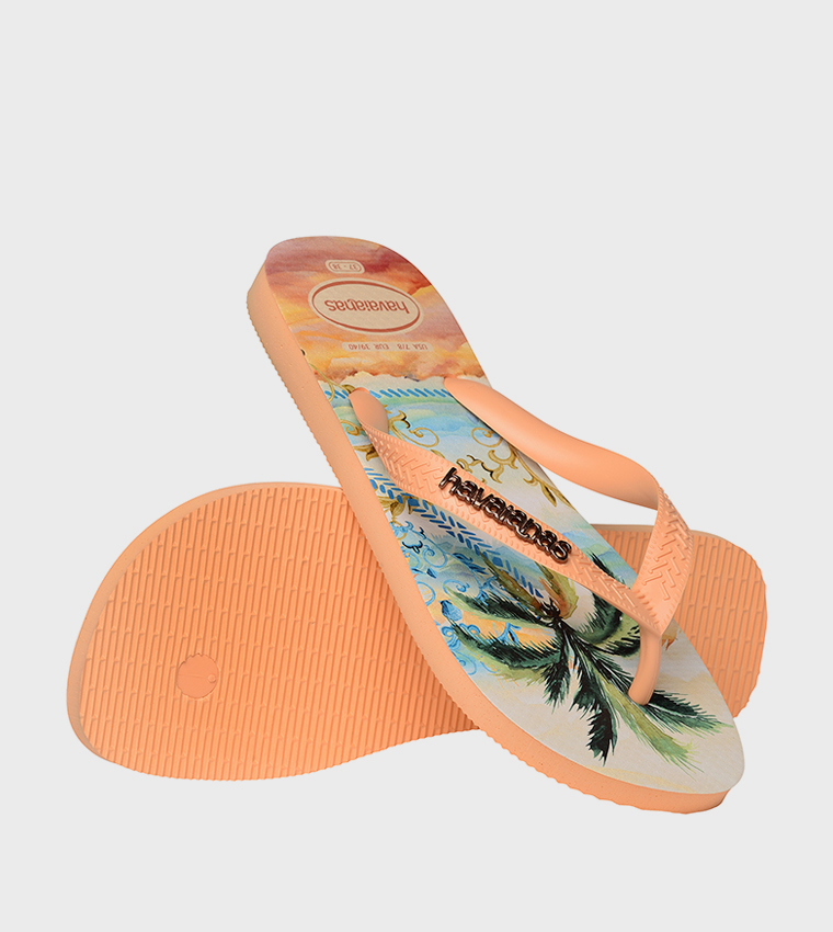 Top Tropicalia Vibes Printed Flip-Flops