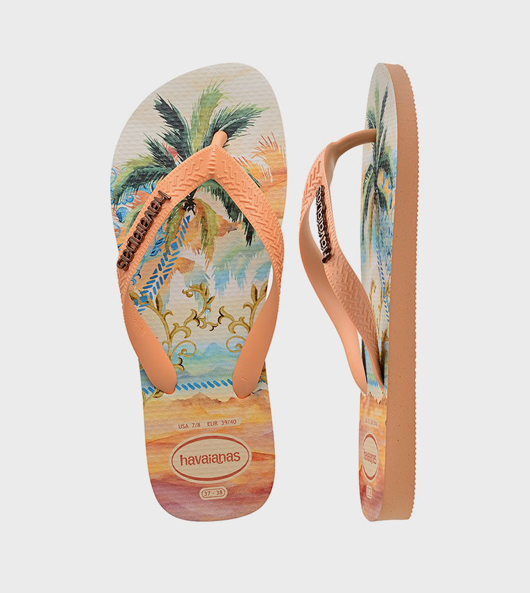 Top Tropicalia Vibes Printed Flip-Flops