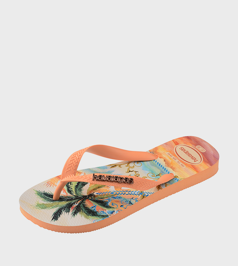 Top Tropicalia Vibes Printed Flip-Flops