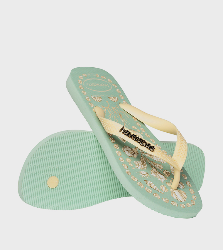 Top Tropicalia Vibes Printed Flip-Flops