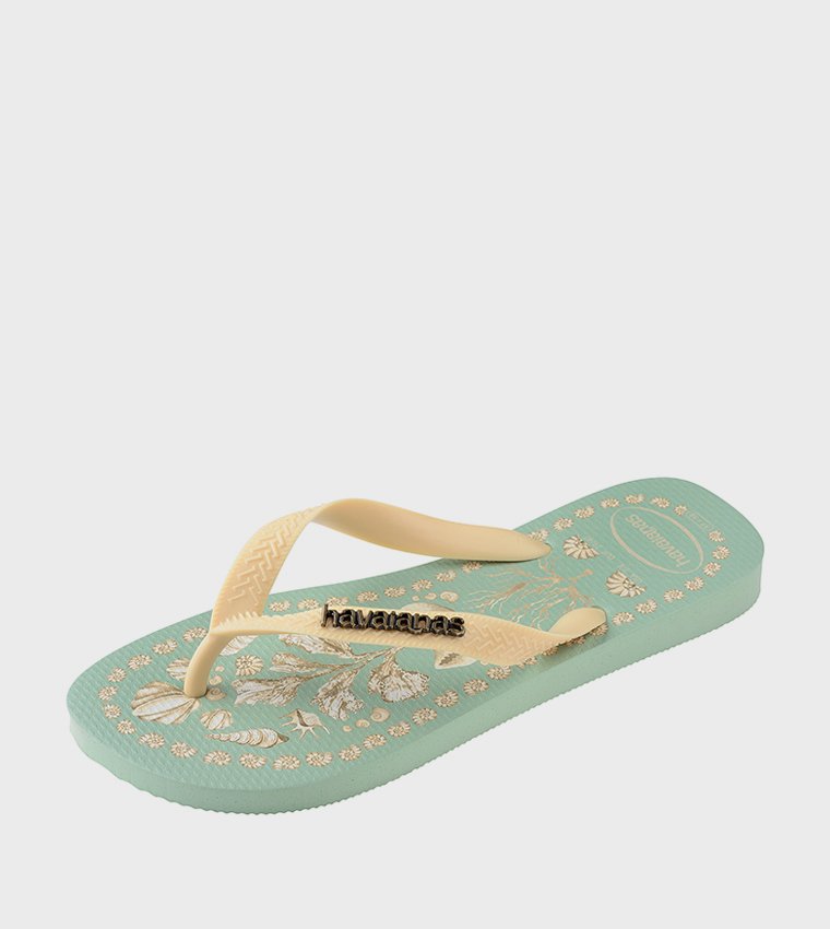 Top Tropicalia Vibes Printed Flip-Flops