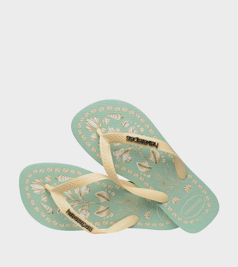 Top Tropicalia Vibes Printed Flip-Flops