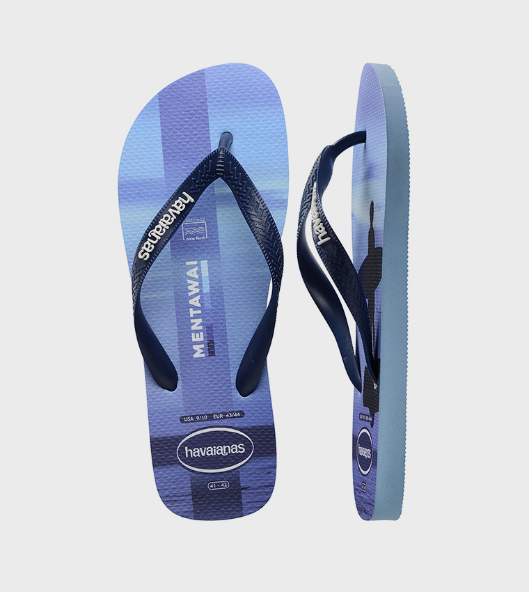 Top Surfer I Printed Thong-Strap Flip-Flops