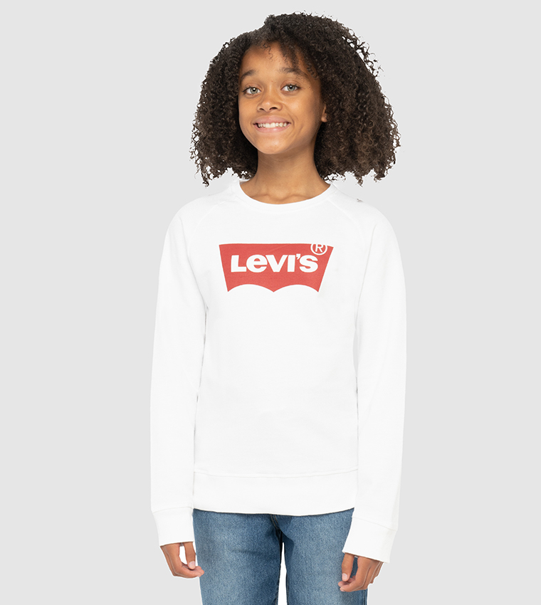 Buy Levi's Key Item Logo Crew Neck Sweatshirt In White | 6thStreet Kuwait
