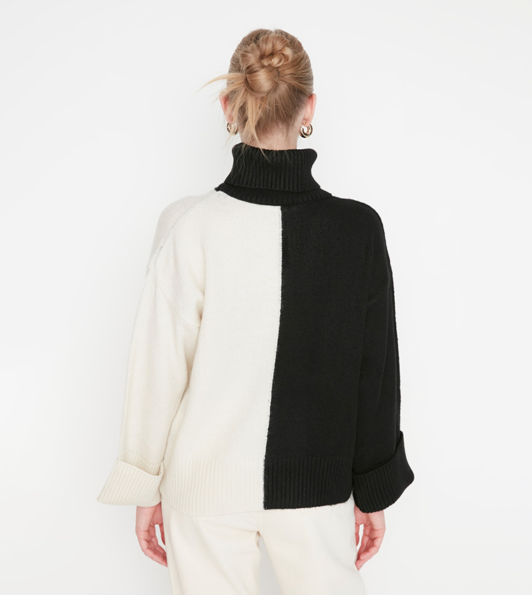 Trendyol Maglione Regolare Colorblock Collo Polo Maglia di Tuta
