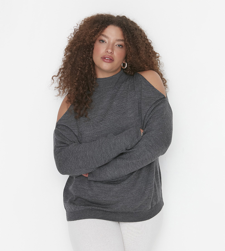 Shoulder cut online sweater