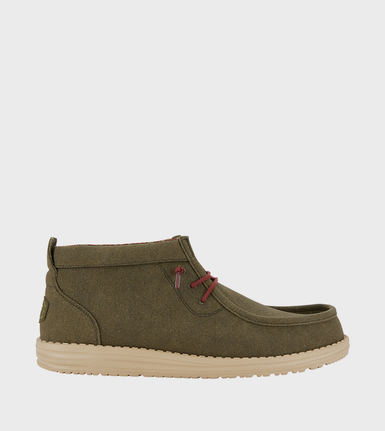 Wally Mid Waxed Canvas Lace-Up Boots