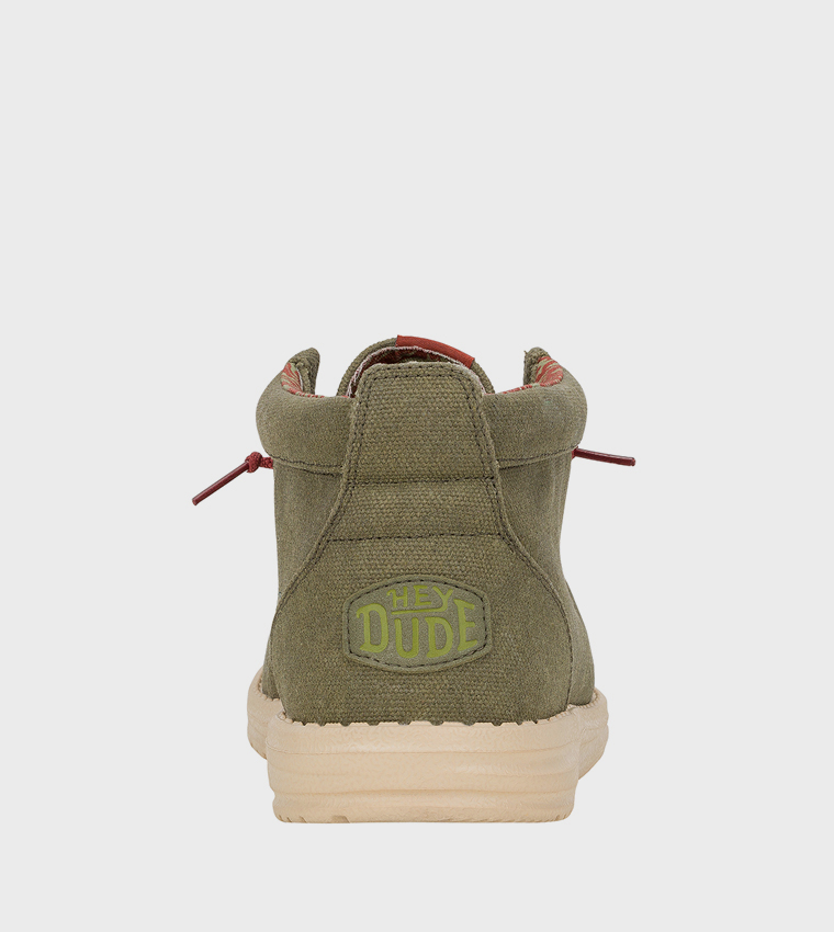 Wally Mid Waxed Canvas Lace-Up Boots