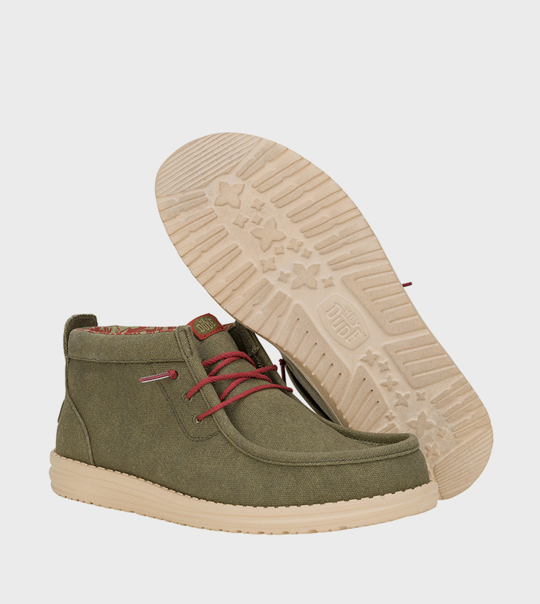 Wally Mid Waxed Canvas Lace-Up Boots