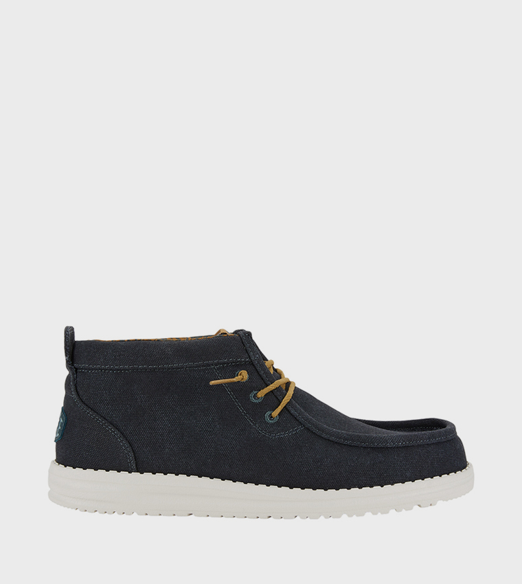 Wally Mid Waxed Canvas Lace-Up Boots